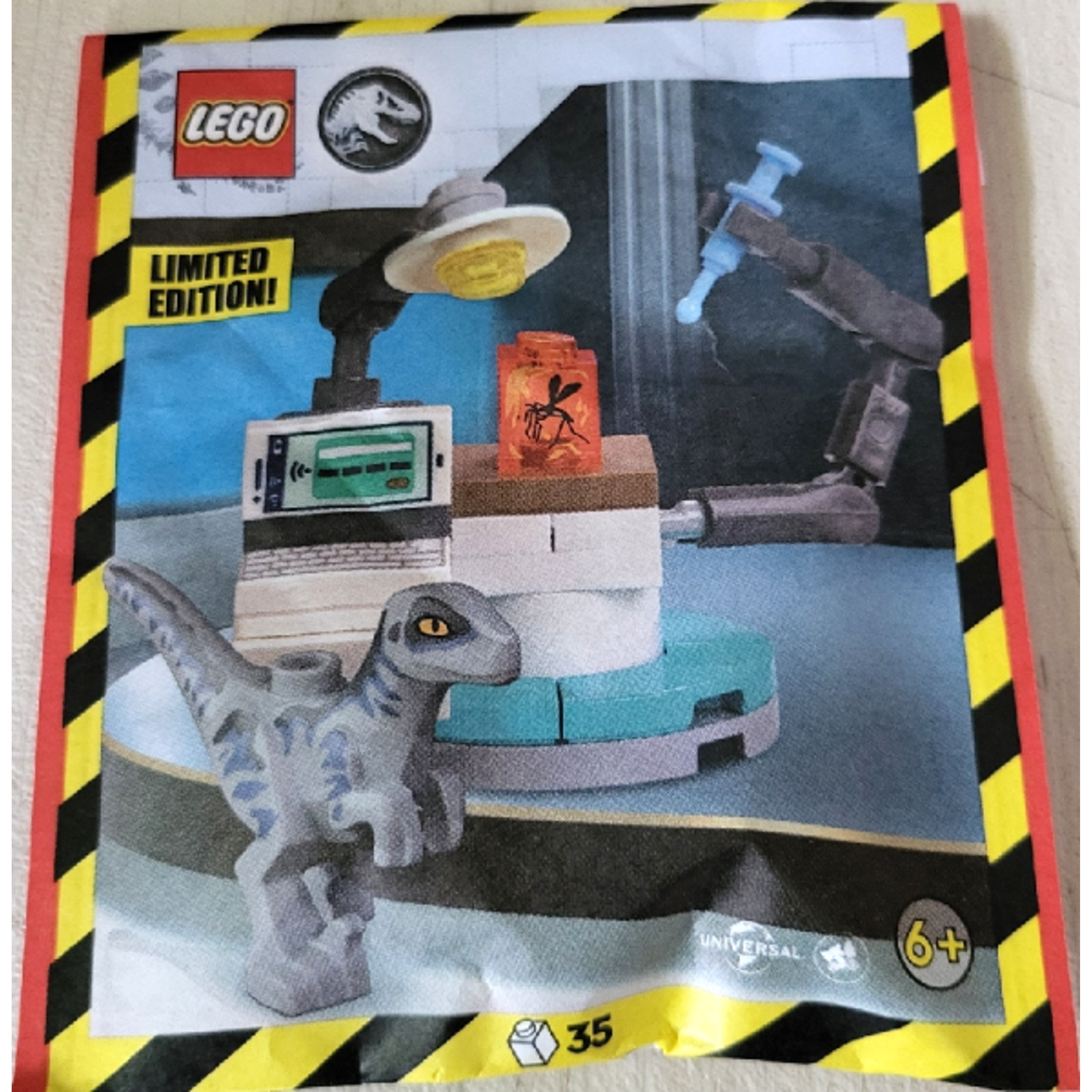 Raptor with Lab Bench paper bag