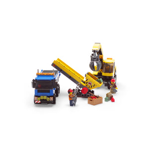 Excavator and Truck