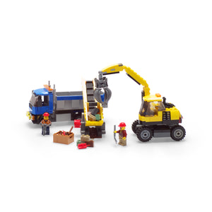 Excavator and Truck